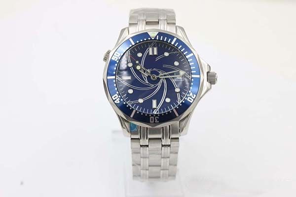 

Limited Series Automatic Mechanical Dress Wristwatches James Band Blue Dial 007 Full Stainless Steel Band &Case Male Watch Relojoes O1