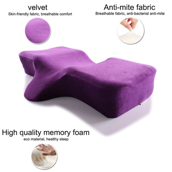 

memory foam pillow for eyelash extension perfect concave headrest ergonomic curve improve sleeping pillows
