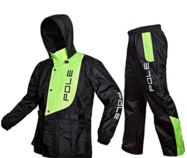 

fashion motorcycle rain coat jacket + pants outdoor sports fishing waterproof suits raincoat suit raincoats, Black;blue