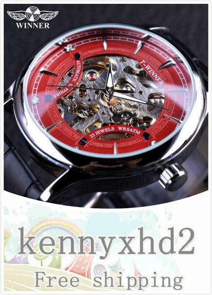

slze01fashion trend men's mechanical watch frame watch men's manual mechanical watch, Slivery;brown