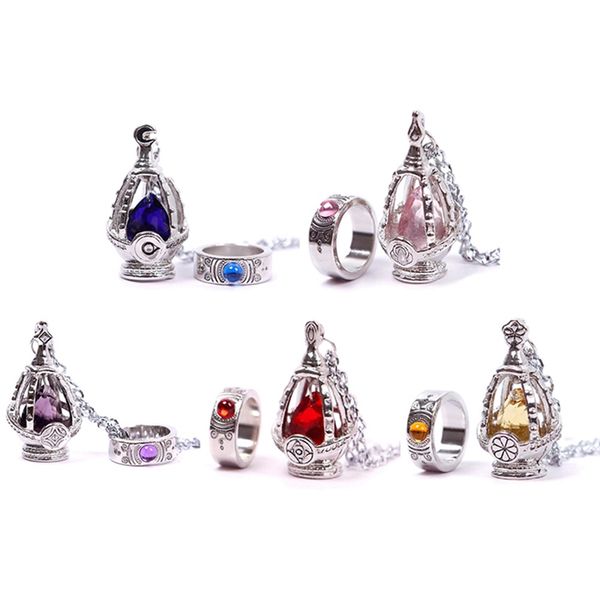 

crystal crown shape jewelry sets puella magi madoka magica same crown shape necklace ring jewelry sets, Silver