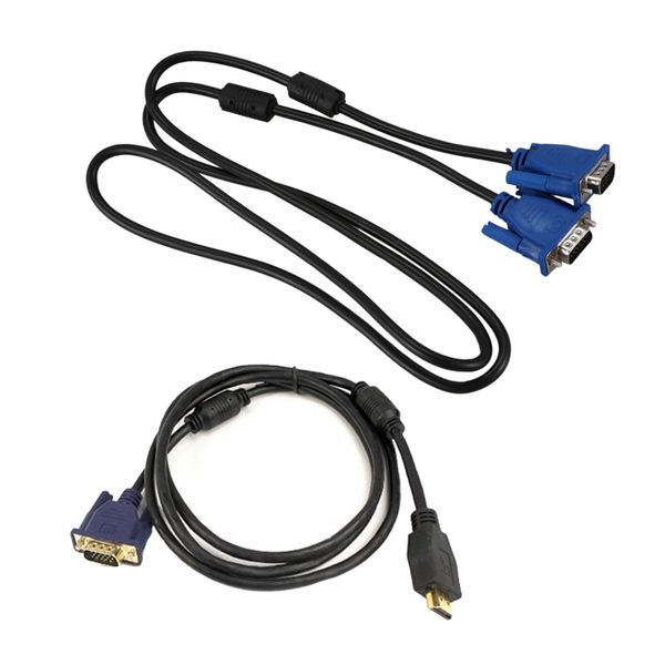 

1.8 meters 6ft hdmi male to vga hd-15 male cable & black blue vga 15 pins to plug cable computer monitor wire 1