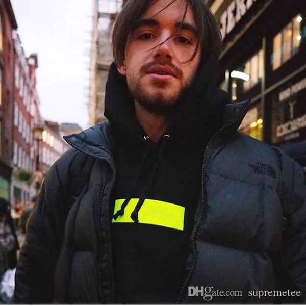 

fashion colors box logo hoodie autumn winter coat hip hop streetwear classic embroidery letter fleece hoodie 7 colors, Black
