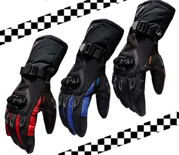

by dhl or fedex 50pair motorcycle gloves waterproof windproof winter warm guantes moto luvas touch screen motosiklet protective, Black