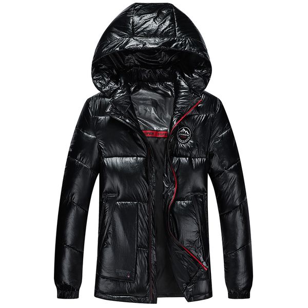 

fashion men's winter cotton jacket men's coats hooded cotton 2020 new winter casual hooded cotton clothes for young men short warm, Black