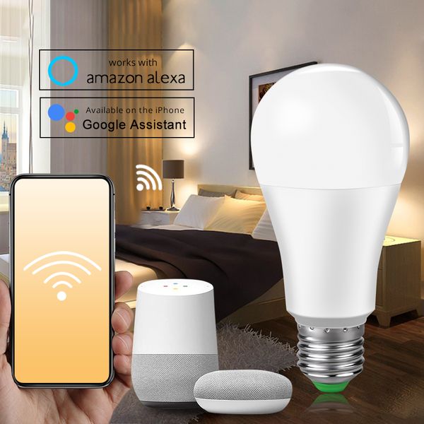 

3шт E27 B22 Wifi Смарт светодиодные лампы 15W Intellegent Предупреждать освещение Dimmable Светодиодные лампы App управления Работа с Alexa Google Assistant