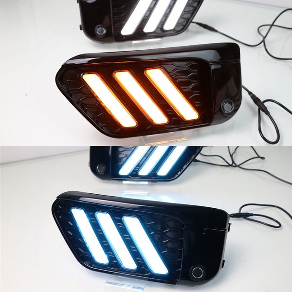 1 par de luces de circulación diurna LED DRL con señal de giro amarilla y luz nocturna azul para BMW X1 F48 F49 2016 2017 2018 2019