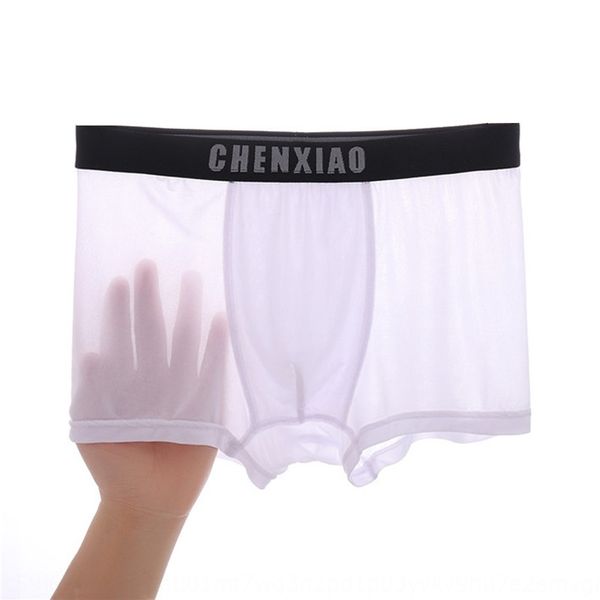 

ice silk underwear men's boxer breathable sweat-absorbing traceless underwear shorts and shorts thin boxer pants, Black;white