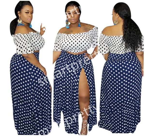 

летние женщины сплит юбка точки растениеводство топы жилет танк+длинное платье 2 шт наборы спортивный костюм с коротким рукавом плечо от пар, White