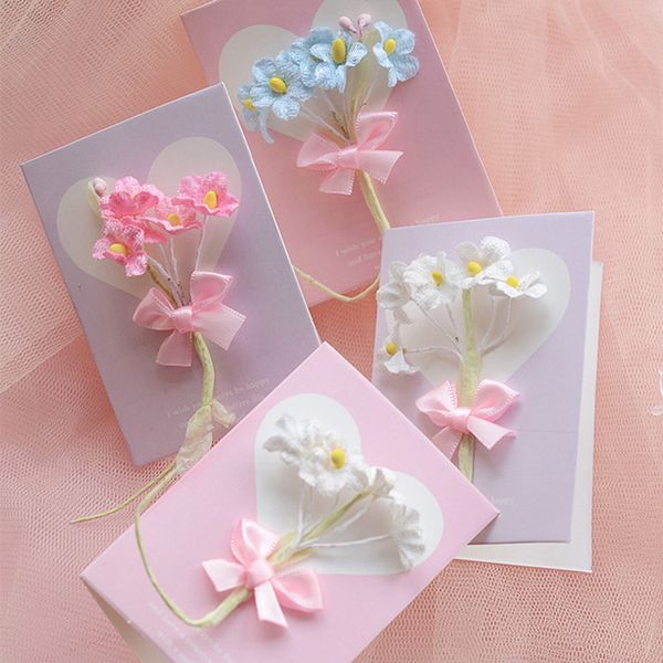 

small fresh flower greeting card birthday card valentine's day flower greeting card- zy20190727-01