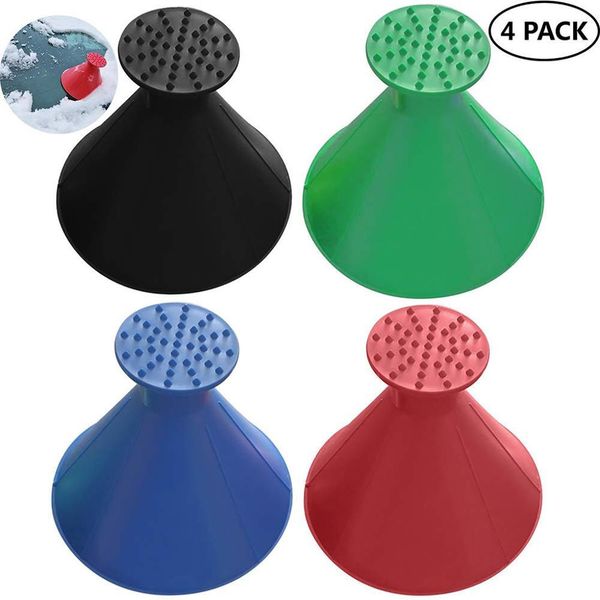 

4pcs snow shovels car magic window windshield car ice scraper shaped funnel snow remover deicer cone deicing tool scraping #1008