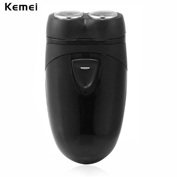 

kemei men cordless electric shaver razor beard hair clipper battery powered multifunctional double-headed with led lighting