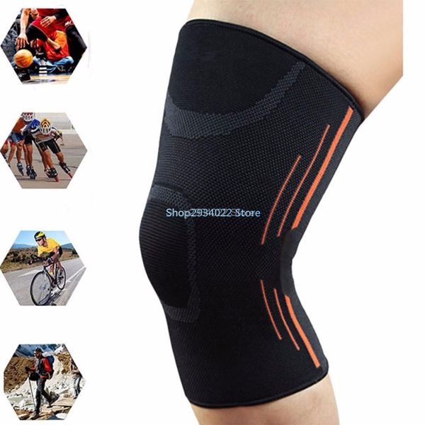 

sports leg knee compression sleeve support warmers men women fitness gym running joint pain relief s11, Black;gray