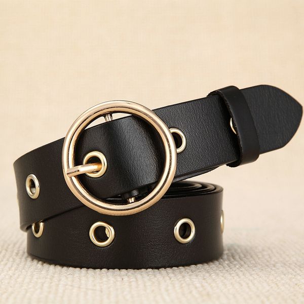 

pateroy 100% натуральная кожа ремни для женщин ремень бренд ceinture homme мода круглый металлический штырь пряжка женский ремень кожа cinto, Black;brown