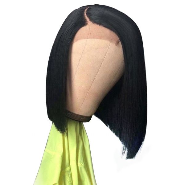 

brazilian human hair short bob lace front wigs,short 8 inch natural virgin hair human lace wigs bob wigs, Black;brown