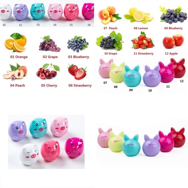 

cartoon pig rabbit shaped colorless hydrating lip balm lovely children moisturizer lip balm prevent dry crack embellish lipstick