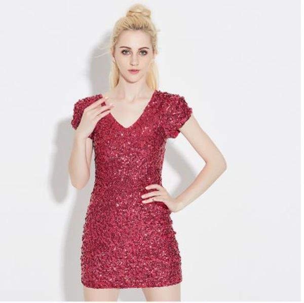

клуб сексуальный стиль одежды женские блестки дизайнер bodycon платья v образным вырезом с коротким рукавом сплошной цвет летняя женская оде, Black;gray