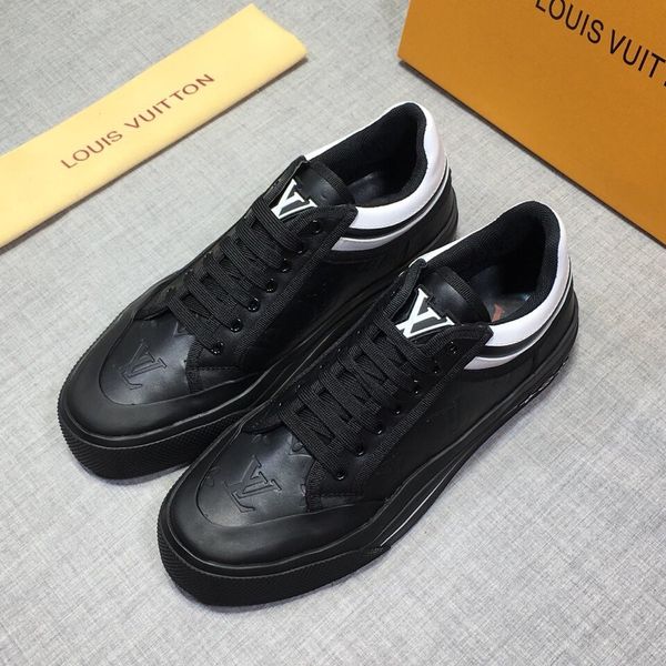 

fast delivery spring new high-end luxury men's casual sports shoes fashion design brand platform men's shoes genuine leather vamp, Black