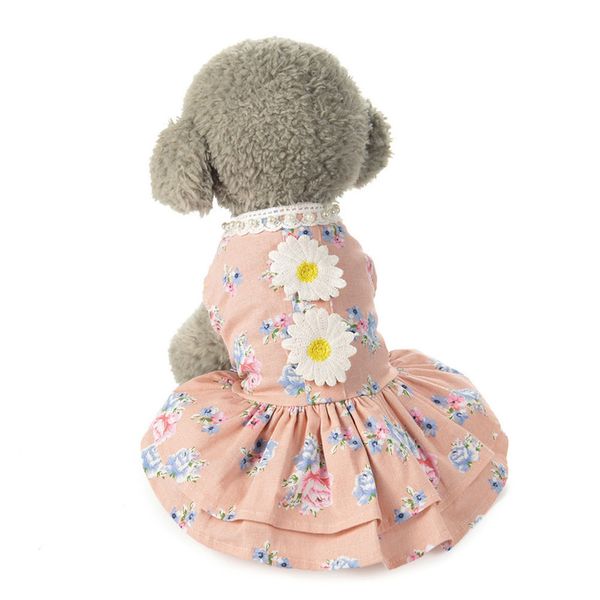 

2019 pet dress print spring/ summer dog clothes small dog skirt pet puppy dog cute costume vestido para cachorro sell