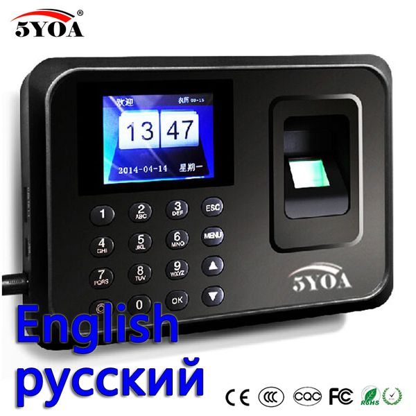 A01 Sistema di Rilevazione Biometrico USB Lettore di Impronte Digitali Time Clock Macchina di Controllo Dipendente Dispositivo Elettronico Russo Inglese