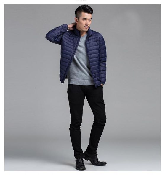 

men warm jackets solid thin breathable winter jacket men outwear coat lightweight parka plus size5xl hombre jaqueta yyj33, Black