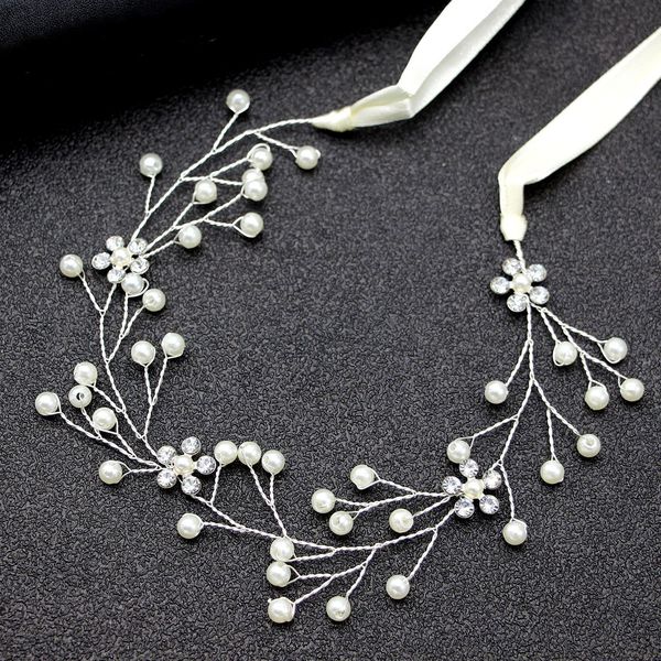 

leliin floral wedding hair vine crystal bridal hair headband bride boho headpiece crown hair jewelry, Golden;white