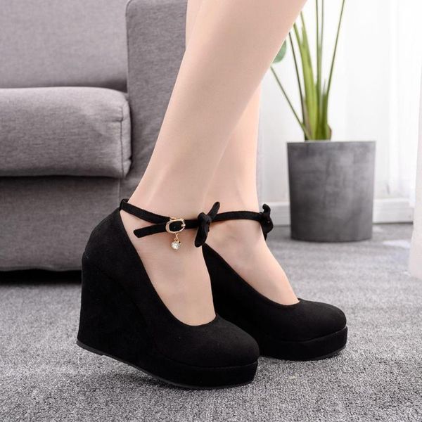 

women shoes high heels red bow shoes heels flock leather pumps spring black wedges wedding party wedges sandals
