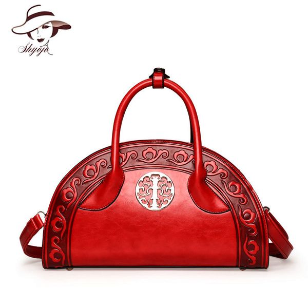 

2019 chinese style new fashion women handbag pu leather embossed women crossbody tote vintage shoulder sac a main