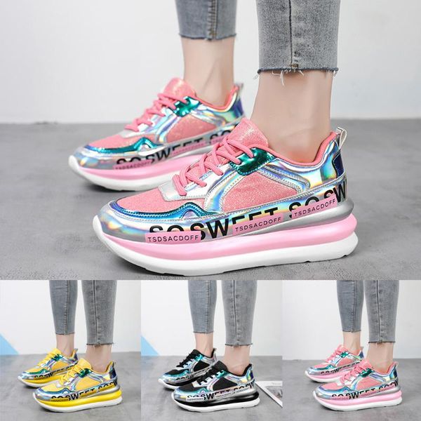 

women's colorful mirror trend sneakers nightclub wild sequined casual shoes fashion women slip on shoes schoenen dames#g20, Black