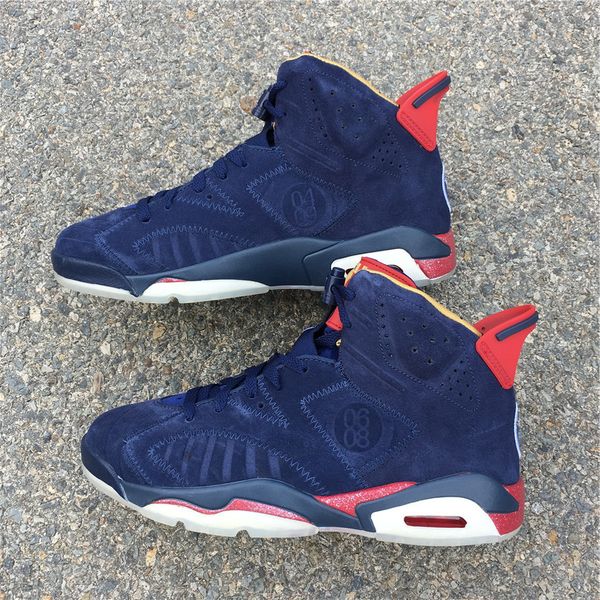 

new 6 vi db doernbecher low men basketball shoes 6s trainers sports dark blue sneakers outdoor size 8-13