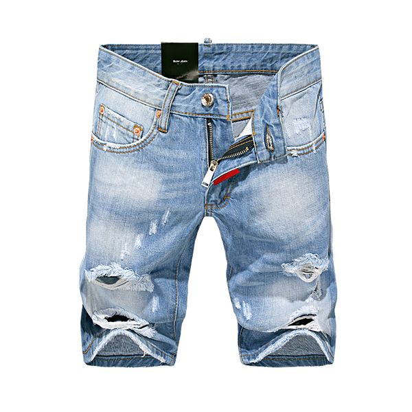 

2016 summer hole jeans Shorts cotton jeans blue size 28-38