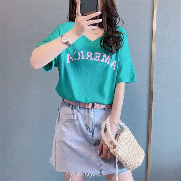 

2020 битник v-образный вырез рубашки женщин короткий рукав футболки топ лето печать ины супер горячий топ все спички напечатаны буквы, White