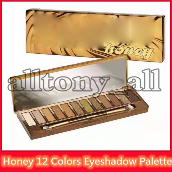 

brand makeup palette honey eyeshadow 12 colors golden neutrals palette matte waterproof long lasting eye shadow plus brush dhl shipping