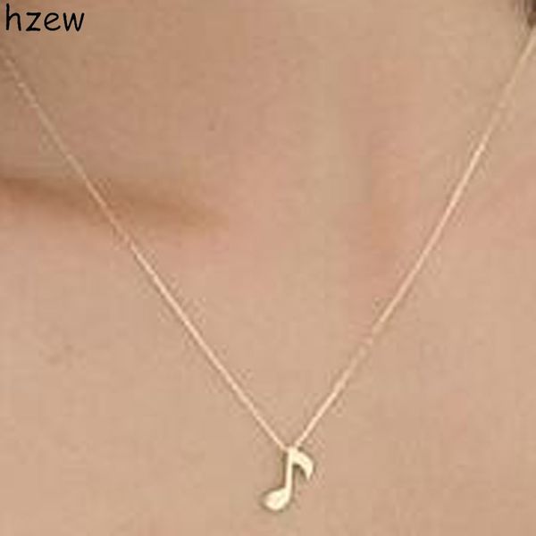 

hzew unique design music note symbol necklace delicate gold/silver musical note pendant necklace