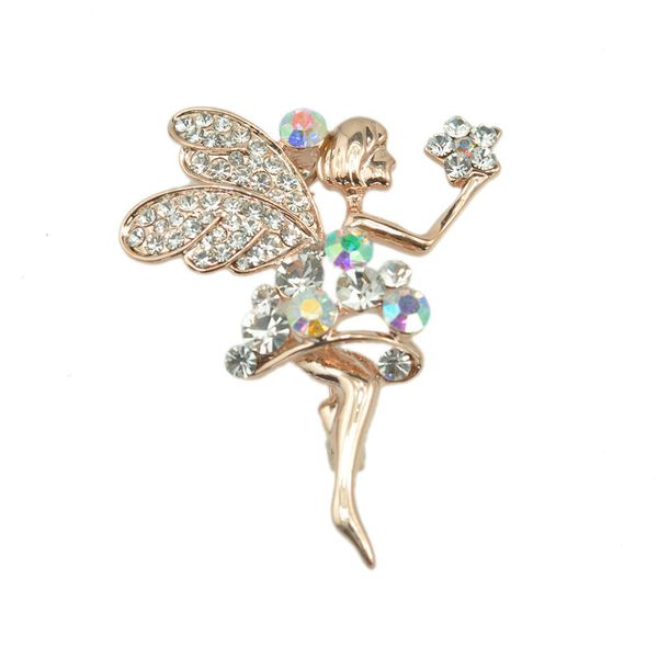 

rhinestone ballet girl brooch with diamond cartoon angel brooch children's brooch accessories wholesale, Gray
