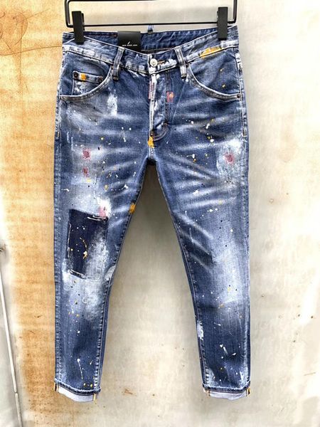 

2020 men fashion brand designer ripped biker jeans man distressed denim joggers washed pleated motorcycle jeans pants black blue