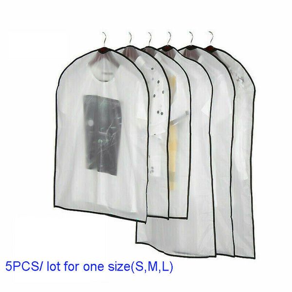 

5 set clothes dust cover transparent waterproof storage bag suit dress jacket