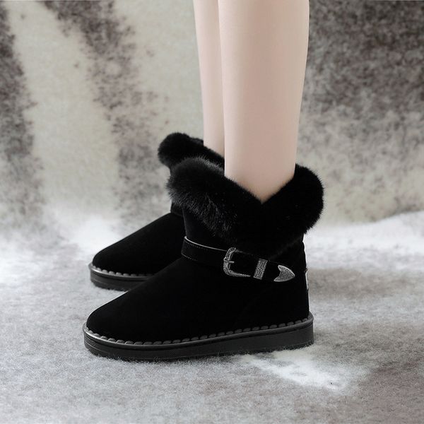 

300 snow winter leather women kneel half long boots ankle black grey chestnut navy blue red coffee womens girl shoes