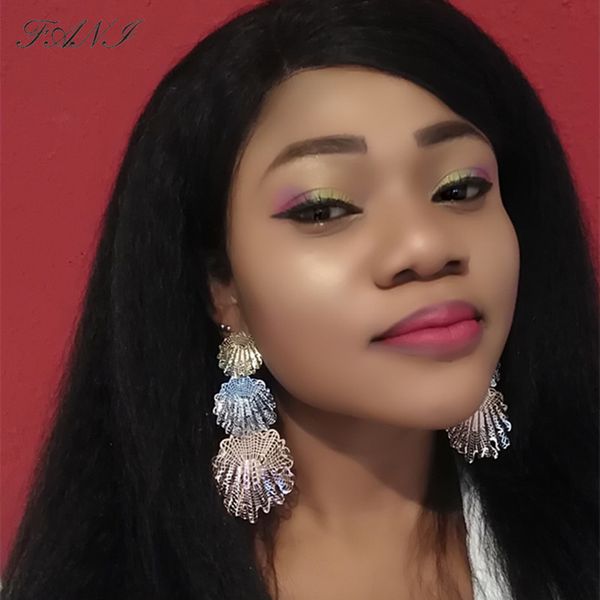 

fani fashion brand dubai gold colorful long drop dangle women's earrings exquisite wedding party gift long drop dangle earrings, Silver