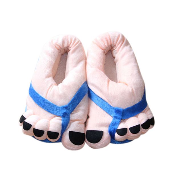 

slippers soft plush big feet cute cartton lovers couple shoes non-slip soft winter warm house slippers zapatos de mujer, Black