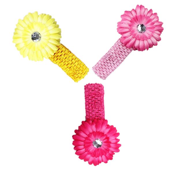 

3 pcs baby headband wrap soft head turban hair band props for p, Slivery;white