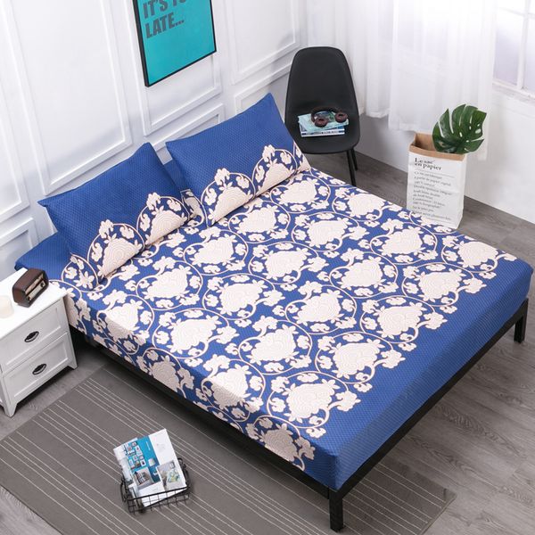 

80-220cm fashion print bed mattress cover waterproof mattress protector pad fitted sheet separated water bed linens with elastic