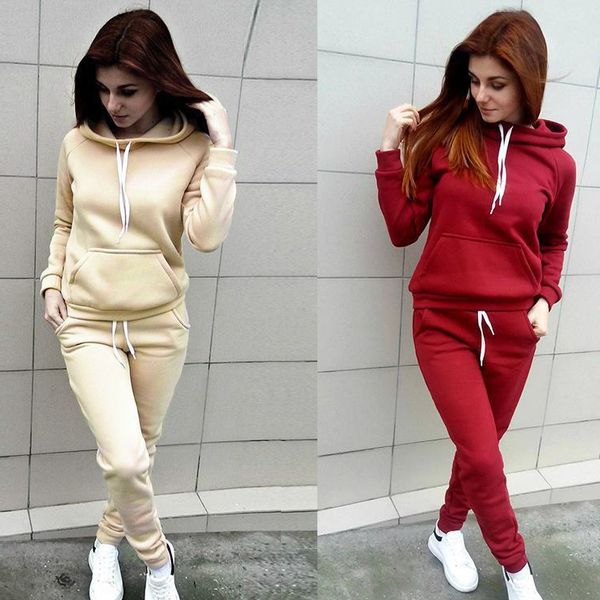 

women designer tracksuit luxury two piece suits solid color hoodie + pants suits casual running sets outdoor sports tracksuits, Gray