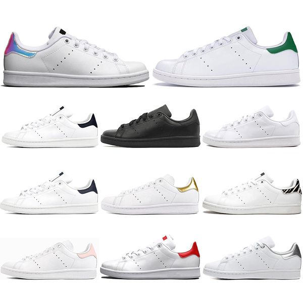 

with socks fashion designer smith men women casual shoes green black white blue red pink mens stan leather shoe flats sneakers 36-44