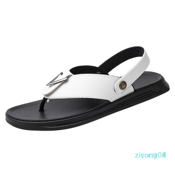 

summer sandals men outdoor water sandals anti-slip peep-toe beach shoes non-slip lightweight flat beach shoes for men z08, Black