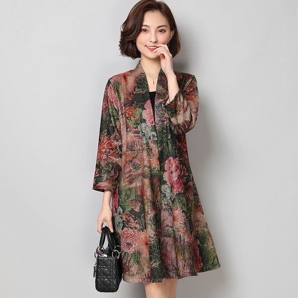 

autumn and winter new style retro mid-length woolen loose-fit trench coat jacket coat women's clothing, Black