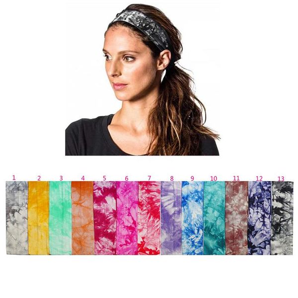 Women And Men Tie Dyed Sport Headband Dyed Colorful Elastic