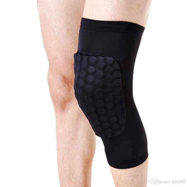 

1pcs breathable basketball football sports knee pads honeycomb knee brace leg sleeve calf compression knee support protection, Black;gray