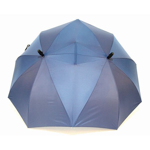 

creative fashion two-pole couple umbrella pure color semi-automatic high-end business umbrella double conjoined umbrella