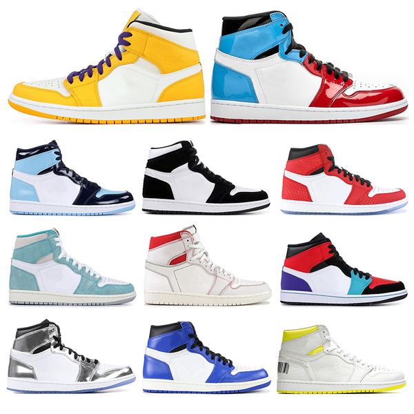 

2019 new men women basketball shoes 1s obsidian fearless unc yellow satin shattered backboard kowhi leonard mens sports sneakers size 5.5-12